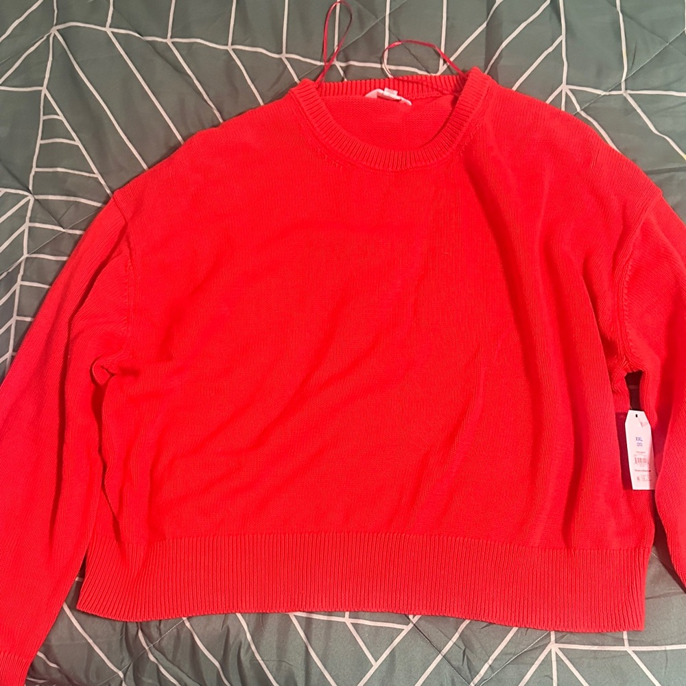 Time and Tru Women's Red Crew Neck Sweater